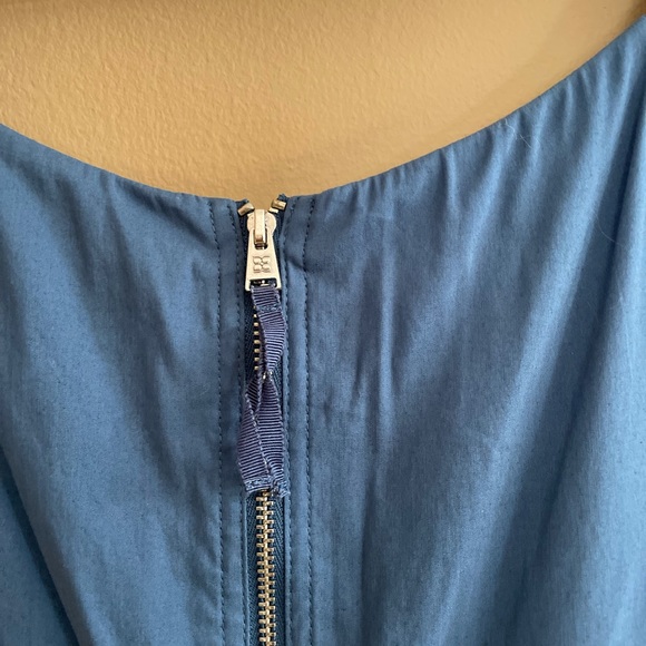 BCBG Steel Blue Shirt Sleeved On or Off the Shoulder Dress. Size 0 - Picture 8 of 9